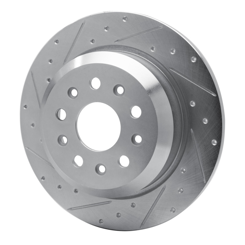 Jeep Wrangler Brake Rotor (1) - Rear Left - R1 Concepts - Drilled & Slotted - Silver - `18-`25